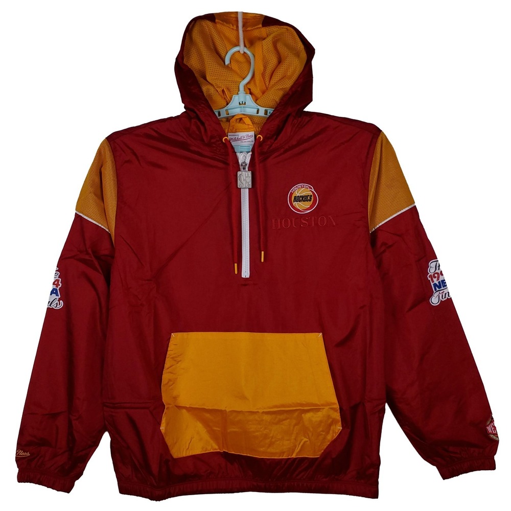 Houston Rockets Mitchell &‎ Ness NBA Medium Windbreaker Jacket Red Orange NWT